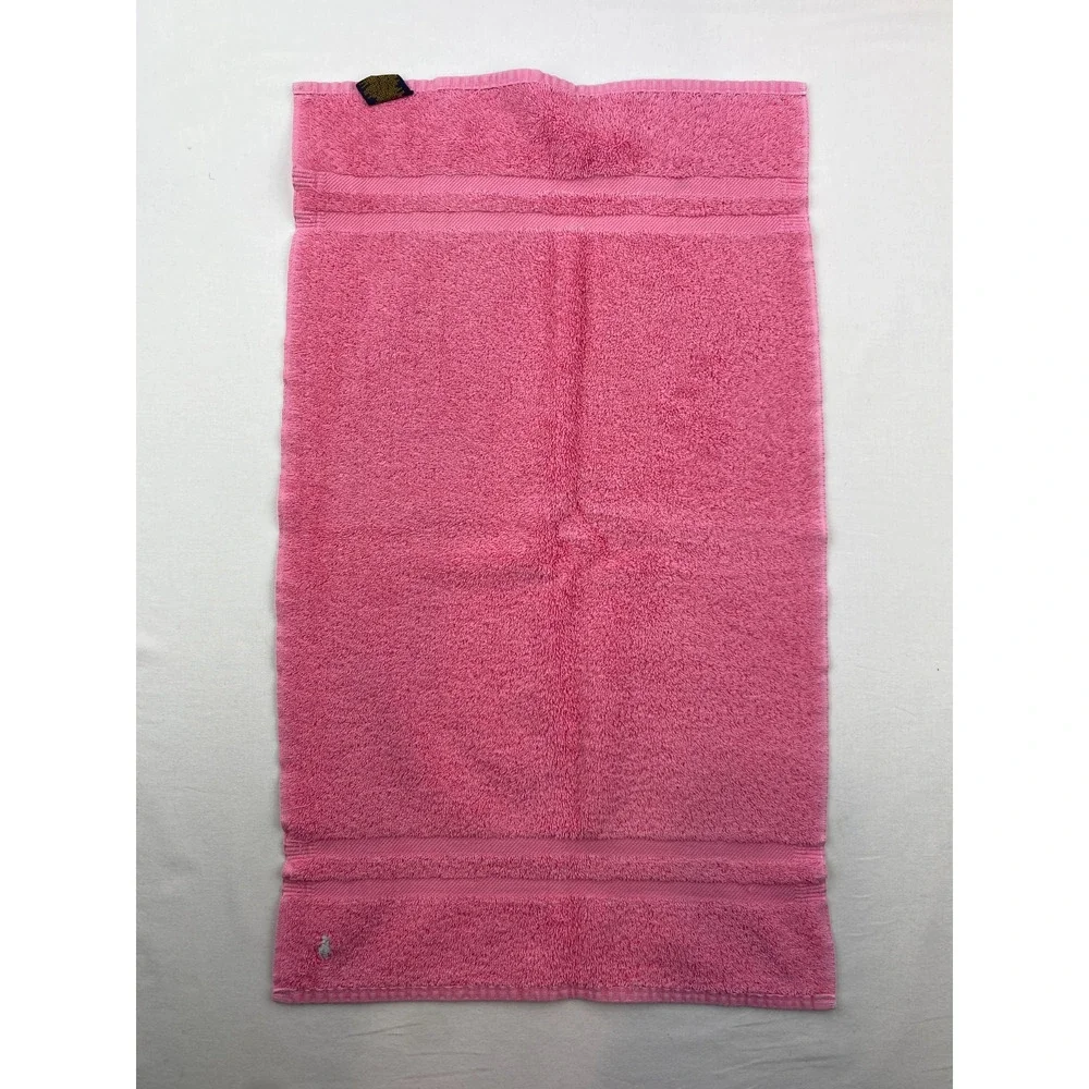 RALPH LAUREN Home Hand Towel Set of 2 Loop Cotton Terry Pink USA 16